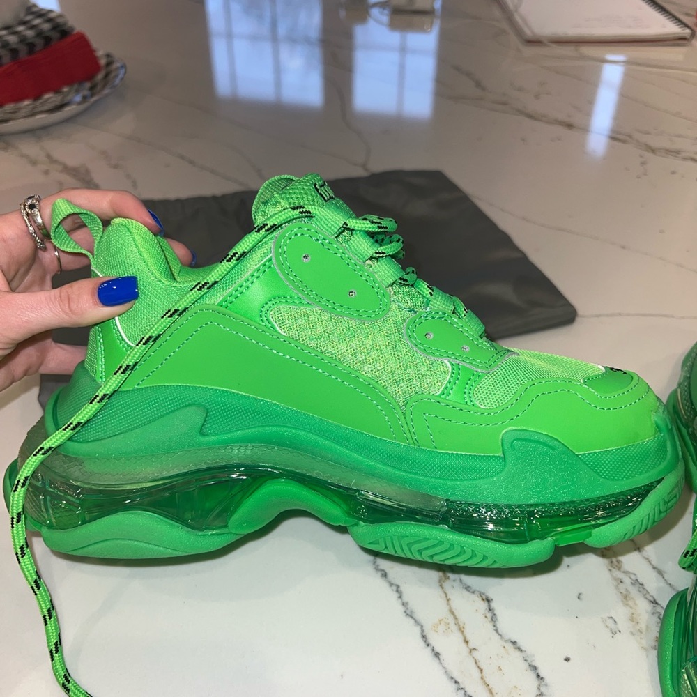 Balenciaga Triple S Green Shoes Women’s Size 7 - Picture 7 of 9